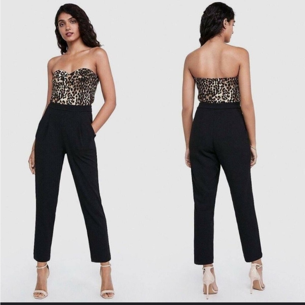 Express cheetah and black jumpsuit